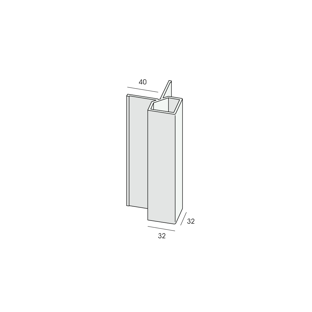 Keralit uitwendig hoekprofiel 32x32mm