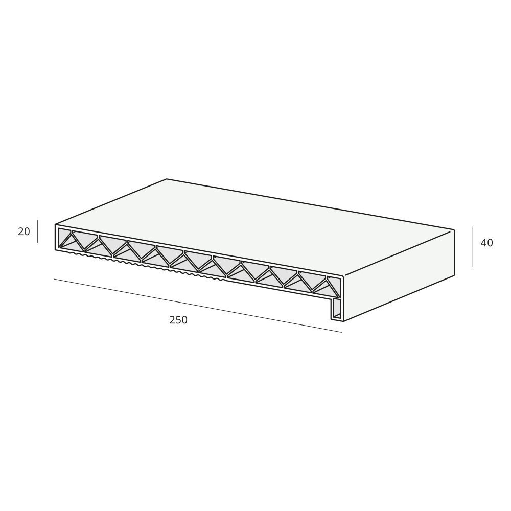Novaboard Stone vensterbank 25 cm