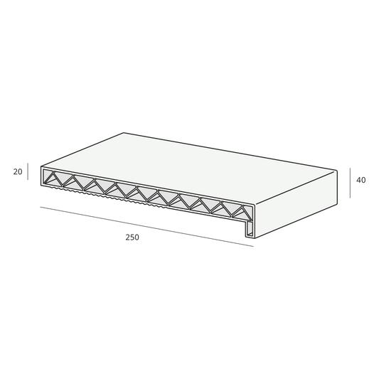Novaboard Stone vensterbank 25 cm